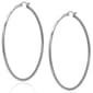 Gianni Argento 2x60mm Thin Shiny Hoop Earrings - image 1