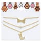 Three Gold-Tone Bone/Crystal/Dog Charm Necklace Set - image 2