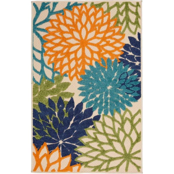 Nourison Aloha Rectangular Large Floral Area Rug - image 