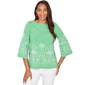 Womens Alfred Dunner Hothouse Florals Palm Tree Embroidered Knit - image 1