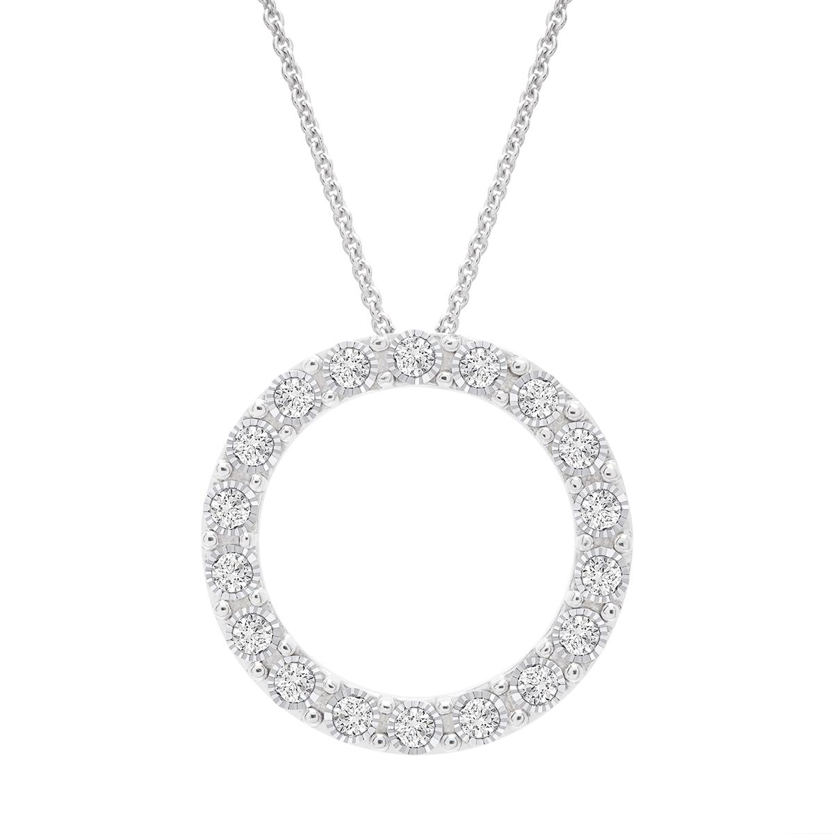 Diamond Classics™ Sterling Silver 1/10ctw. Circle Pendant