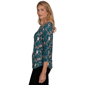 Womens Emaline Key Items 3/4 Sleeve Boat Neck All Over Owl Tee - image 4