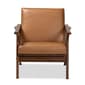 Baxton Studio Bianca Modern Wood & Leather Effect Lounge Chair - image 2