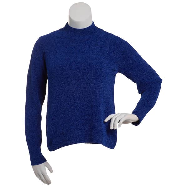 Plus Size Napa Valley Long Sleeve Chenille Mock Neck Sweater - image 