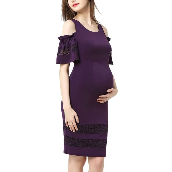 Womens Pokkori by Kimi & Kai Maternity Cold Shoulder Sheath Dress - image 