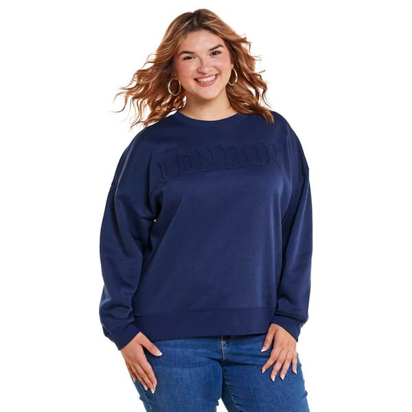 Juniors Plus No Comment London Oversized Crew Neck Sweatshirt Boscov s