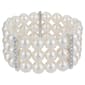 Cream Pearl Crystal 3-Row Stretch Bracelet - image 1