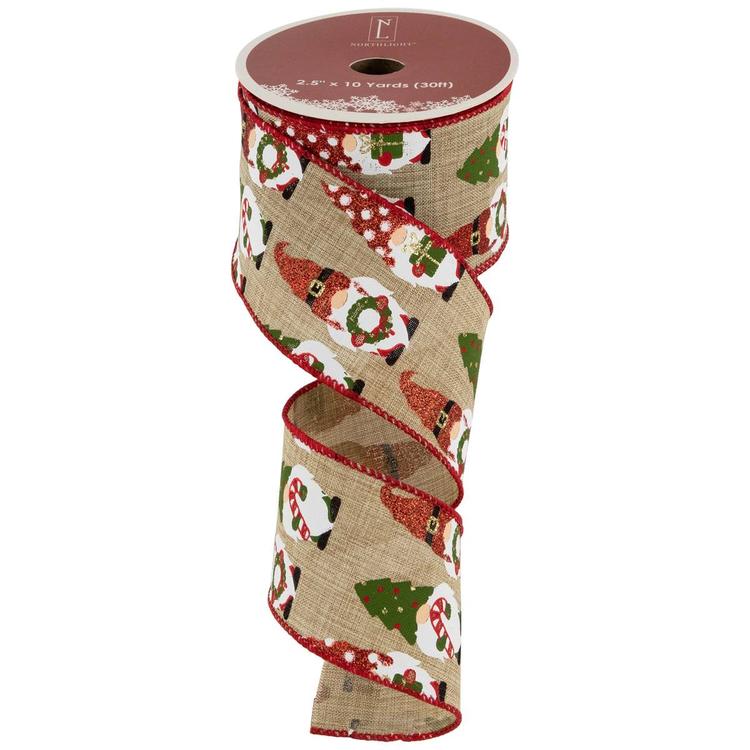 Northlight Seasonal 30ft. Gnome Burlap Christmas Ribbon