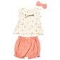 Toddler Girl Rene Rofe&#40;R&#41; 3pc Sweet Peaches Set w/ Headband - image 1