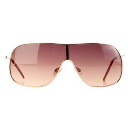 Womens Nine West Rose Gold Metal Shield Sunglasses