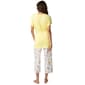 Womens HUE® Solid Top Sweet As Tea Printed Capri 3 Piece Set - image 3