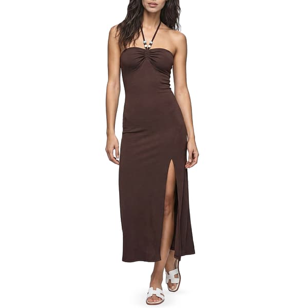 Juniors Madden Girl Pucker Knit Halter Maxi Dress w/ Beads - image 