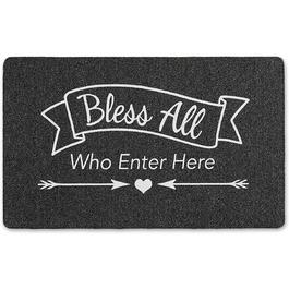 J&V Textiles Bless All Who Enter Here Outdoor Rubber Doormat