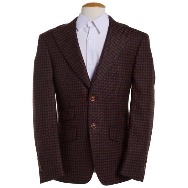 Mens Tallia Houndstooth Sport Coat - Rust/Navy