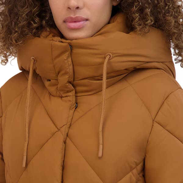 Womens Kenneth Cole® Long  Quilted Puffer Coat