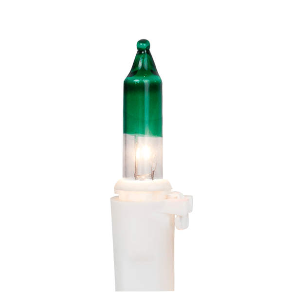 Northlight 20.25ft. Clear w/ Green Tips Mini Christmas Light Set