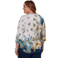 Plus Size Alfred Dunner Indigo Girls 3/4 Sleeve Floral Blouse - image 2
