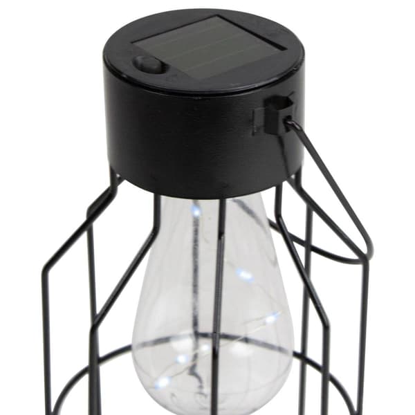 Northlight Seasonal 9.5in. Outdoor Geometric Edison Solar Lantern