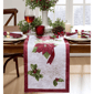 Threadmade Clarette Poinsettia Holiday Fabric Table Runner - image 2