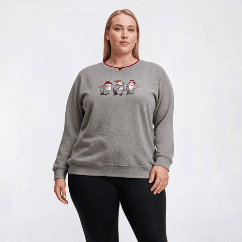 Plus Size Hasting & Smith Penguin Trio Sweatshirt - image 