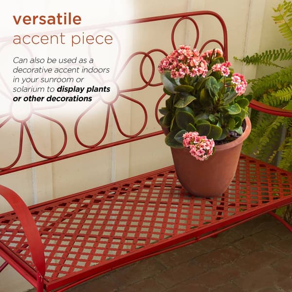 Alpine Daisy Backrest Metal Garden Bench