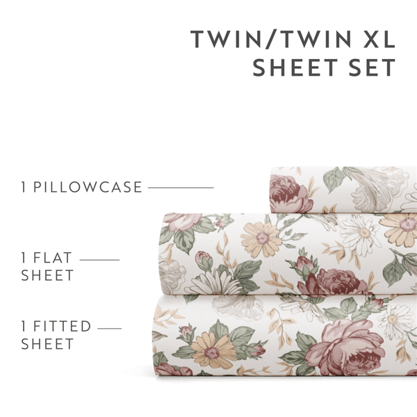 Soft Essentials 4pc. Ultra Soft Blooming Floral Sheet Set
