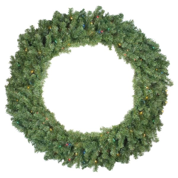 Northlight 48in Pre-Lit Canadian Pine Artificial Christmas Wreath - image 