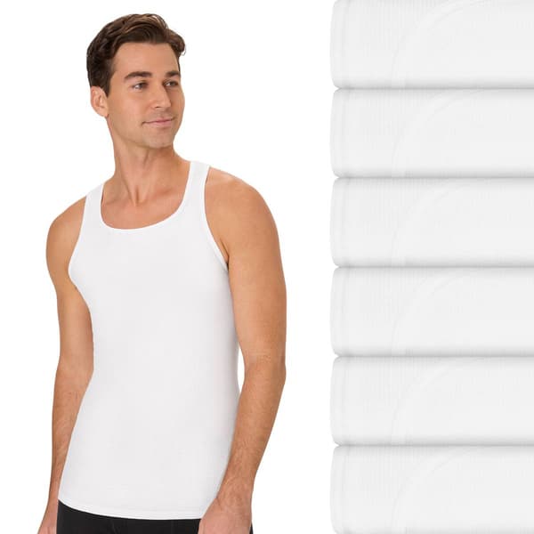 Mens Hanes Ultimate(R) Core 6pk. Tank Top - White - image 