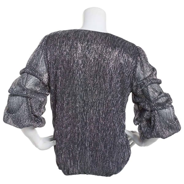 Plus Size MSK Lurex Crinkle Lantern Sleeve Top
