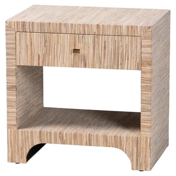 bali & pari Julia Bohemian Woven Natural Grasscloth Nightstand - image 