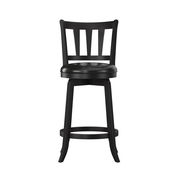 HH2 Home Presque Isle Black Wood Counter Height Swivel Stool