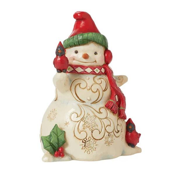 Enesco Snowman w/ Earmuffs & Cardinal - image 