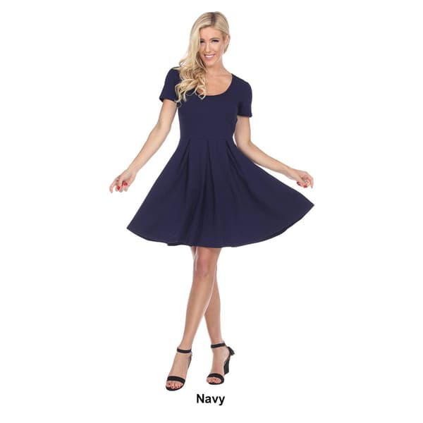 Womens White Mark Meghan Solid Fit & Flare Dress