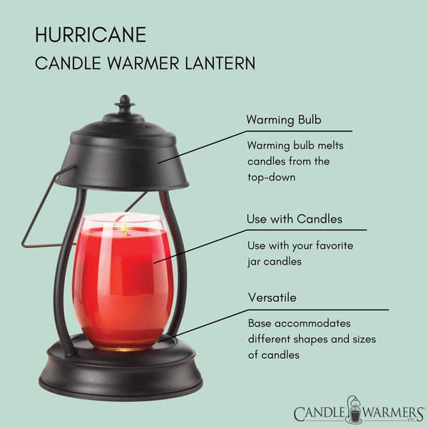 Candle Warmers Etc. Black Hurricane Candle Warmer Lantern