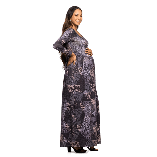 Womens 24/7 Comfort Apparel Empire Waist Maternity Maxi Dress