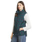Womens LANDS’ END® Black Watch Plaid Mock Neck Zip-Up Puffer Vest - image 3