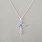 Silver Plated Purple Cross with Crystal Wings Pendant - image 1