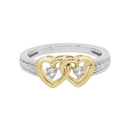 Eternal Promise&#40;tm&#41; 1/10ct. Diamond Silver Twin Heart Ring