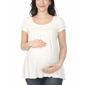 Plus Size White Mark Maternity Short Sleeve Tunic Top - image 1