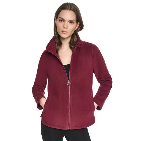 Womens DKNY Sport Tech Fleece Curved Hem Jacket With Round Logo - image 