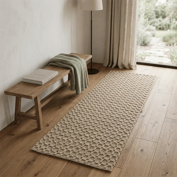 HomeRoots Natural Jute Geometric Hand Woven Area Rug