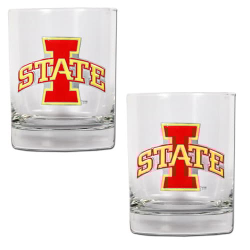 NCAA Iowa State Cyclones 2pc. Rocks Glass Set