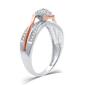 Loveblooms&#8482; Two-Tone 1/4cttw. Diamond Halo Bypass Bridal Set - image 2