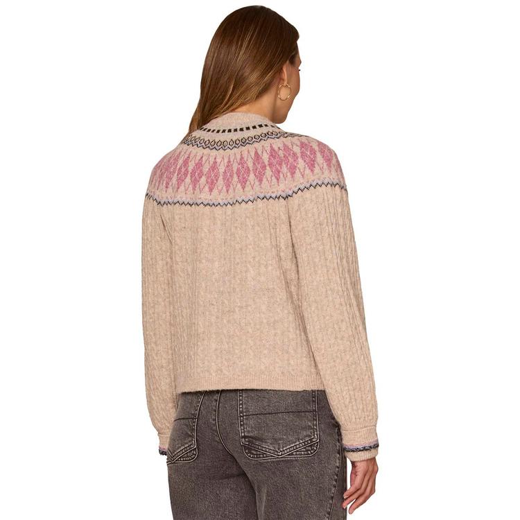 Womens Democracy Long Sleeve Fair Isle Open Front Cardigan