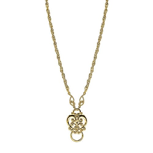 Signature 1928 Gold Heart Eyeglass Holder Necklace - image 
