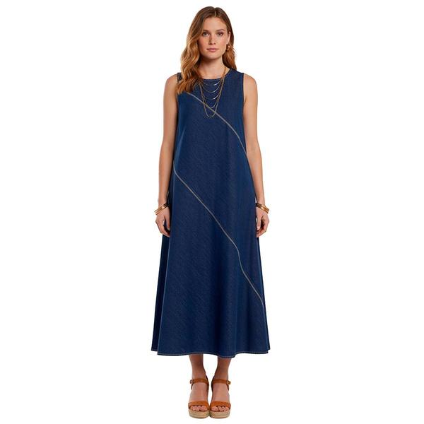 Womens Nautica Sleeveless Asymmetrical Denim Midi Dress