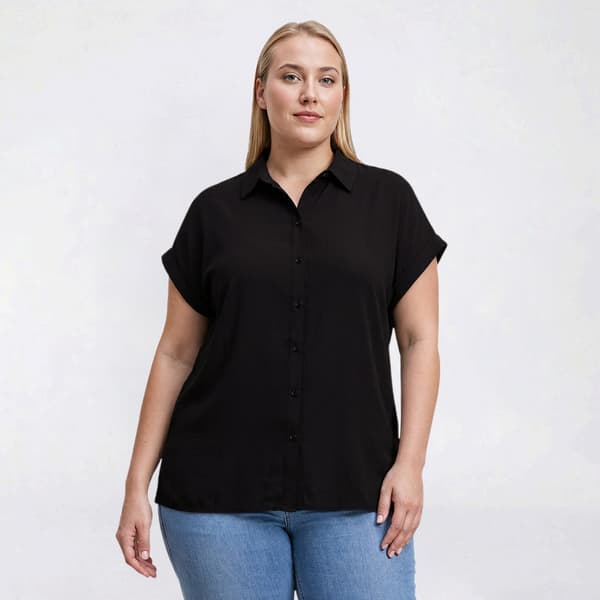 Plus Size Preswick & Moore® Extended Sleeve Button Front Blouse