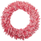 Northlight Pre-Lit Flocked Pink Artificial Christmas Wreath - image 2