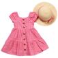 Toddler Girl Little Lass&#40;R&#41; Short Sleeve Eyelet Dress with Sun Hat - image 1