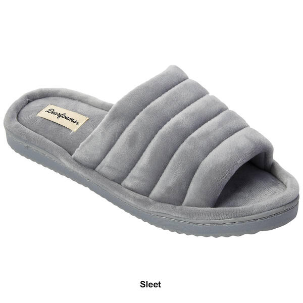 Womens Dearfoams® Ana Solid Quilted Velour Slide Slippers